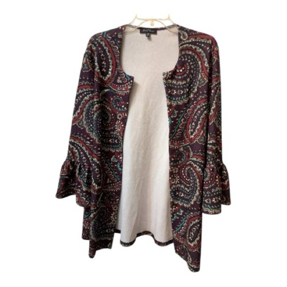 Slinky Brand Boho Style Paisley Cardigan - Picture 2 of 6
